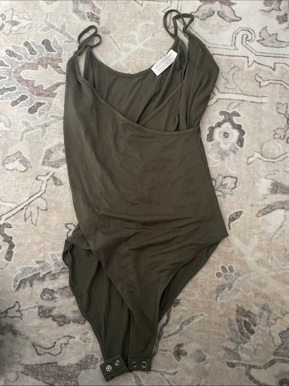 Olive Green Double Strap Bodysuit